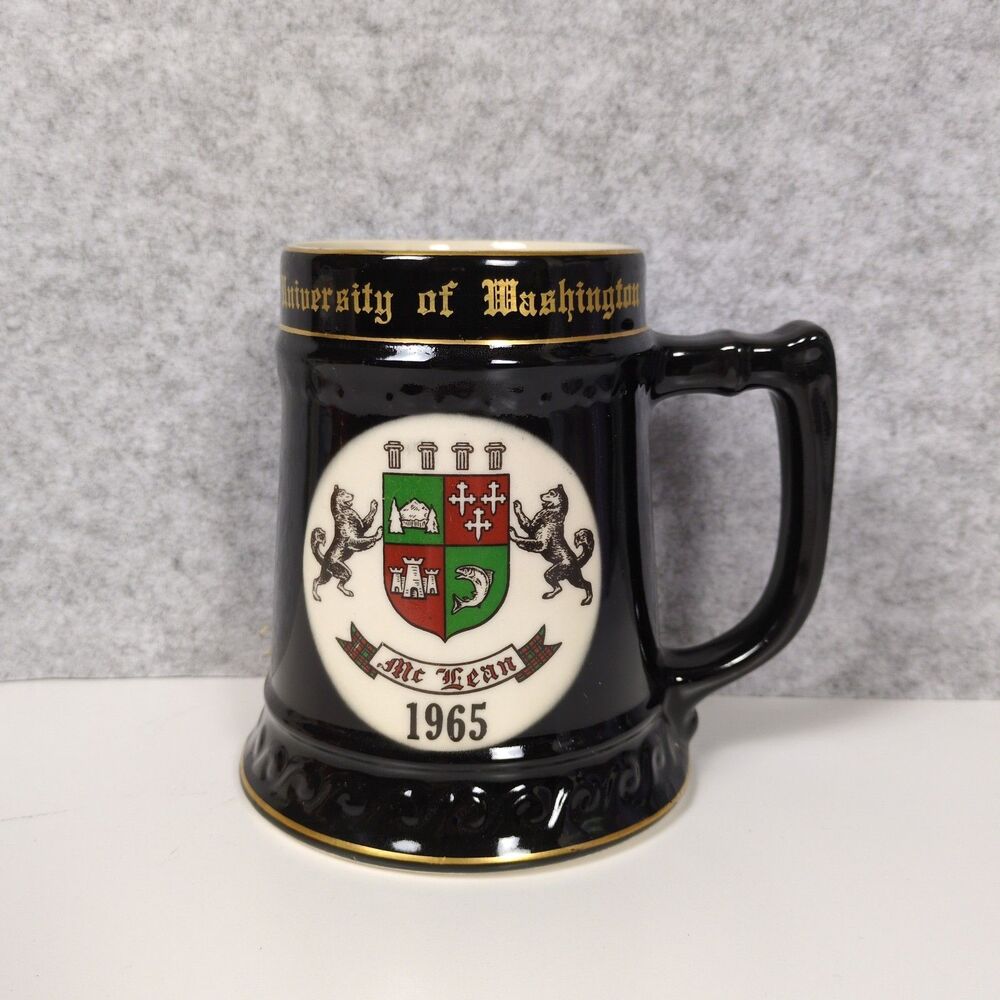 Vintage 1965 UW Washington Huskies Beer Stein L.G. Balfour Ceramics Company USA